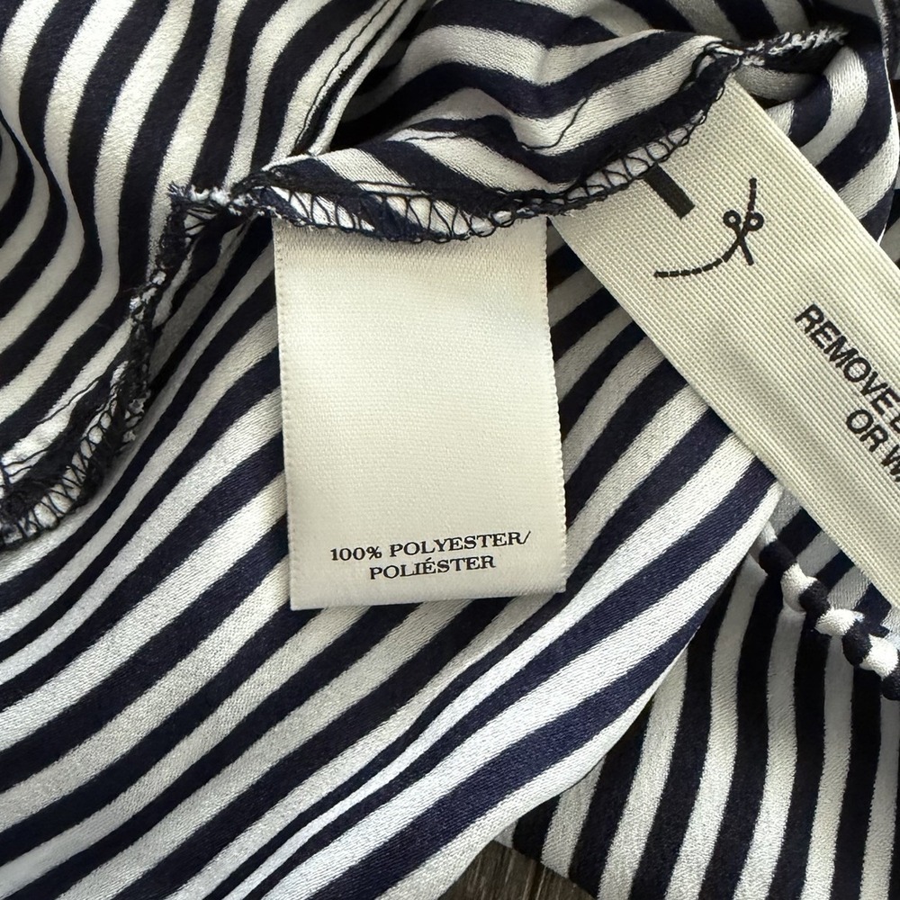 Ann Taylor NWT Striped Long Sleeve Faux Wrap Blouse Top Large Preppy Office - Picture 11 of 11